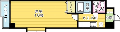 アヴィニール竪町 807号室 間取り