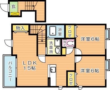 クレストコートⅡ 203号室 間取り