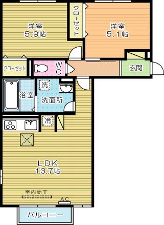 ｓｉｎｃｅ2020　北 103号室 間取り