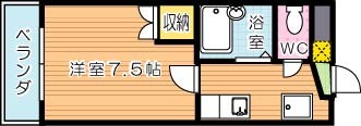 【学生★必見】ルミエール弐番館 college号室 間取り