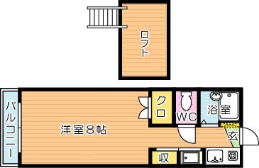 【学生★必見】ベルハウス桃園 college号室 間取り