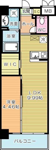 ウイングス三郎丸 503号室 間取り