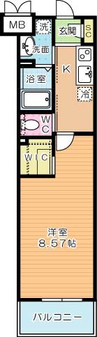 ウイングス三郎丸 702号室 間取り