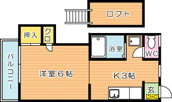 【学生★必見】シティベール東折尾 college号室 間取り
