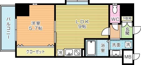 リンデンバウム京町 1005号室 間取り