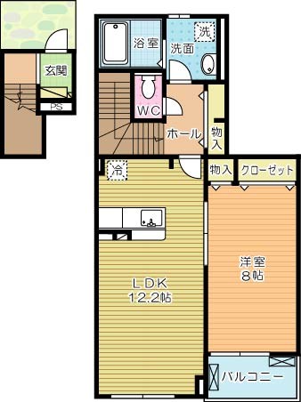 ヴィラルーチェ　Ａ棟    203号室 間取り