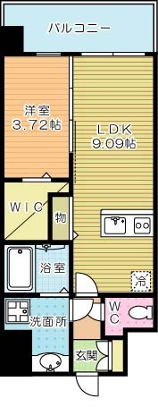 SOLUNA旦過マーケットプレイス（ソルーナ旦過マーケットプレイス） 1103号室 間取り