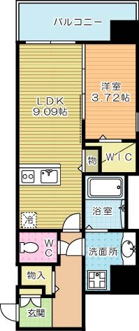 SOLUNA旦過マーケットプレイス（ソルーナ旦過マーケットプレイス） 1505号室 間取り