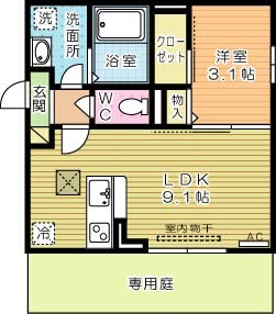 トレス城野貮番館 108号室 間取り