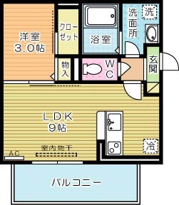 トレス城野貮番館 205号室 間取り