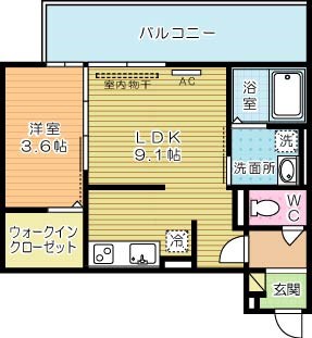 トレス城野貮番館 206号室 間取り