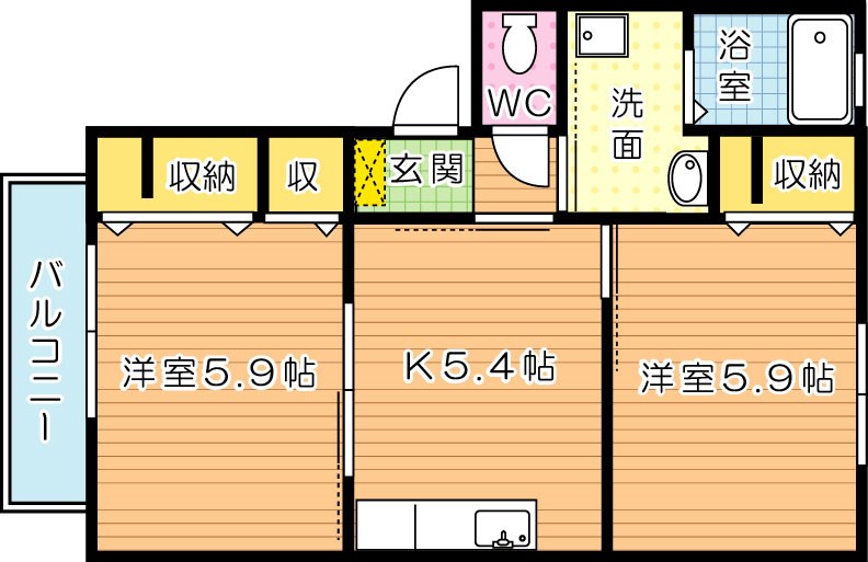 サンアスタ 203号室 間取り