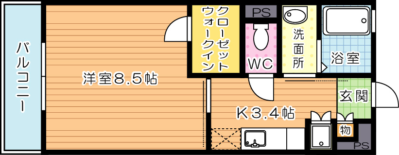 AQUA清水(アクア清水) 105号室 間取り