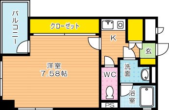 アドバンスM-1 502号室 間取り