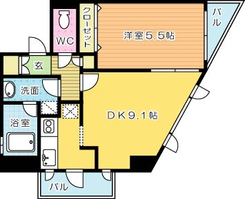 アネシス片野 201号室 間取り