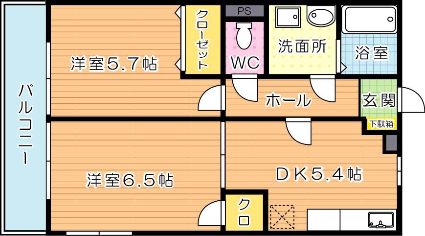 アンプルールクラージュコルザ 205号室 間取り