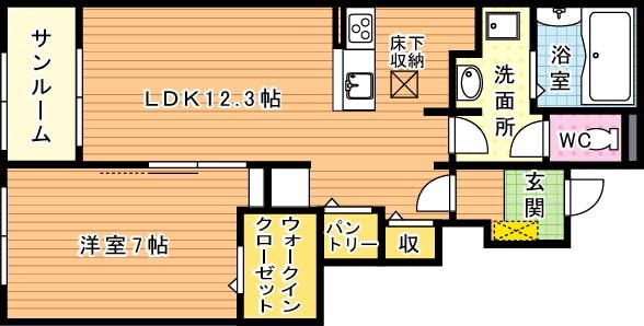 サングレイス橘　A 102号室 間取り