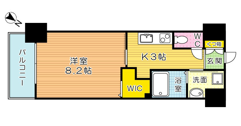 La Feliz下到津(ラ・フェリス下到津)  402号室 間取り