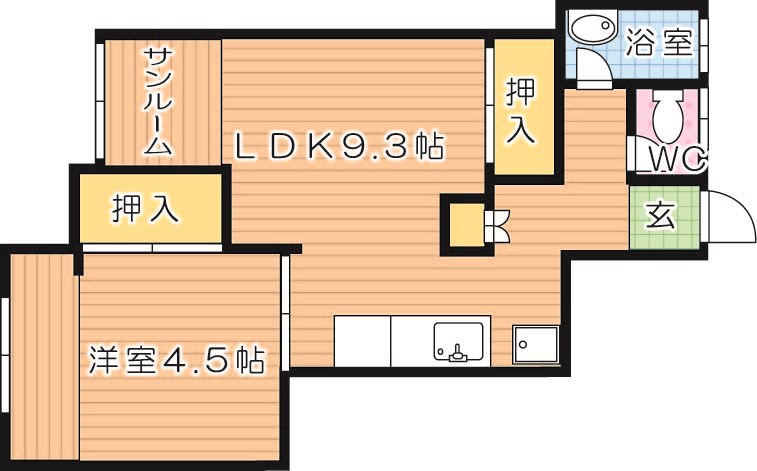 カリフォルニアハウス 5号室 間取り