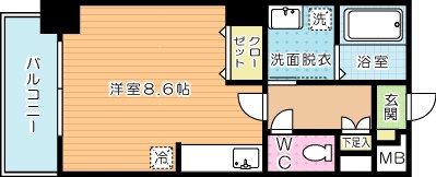 ベルガ南小倉 205号室 間取り