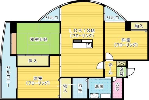 ラビータ北方 901号室 間取り