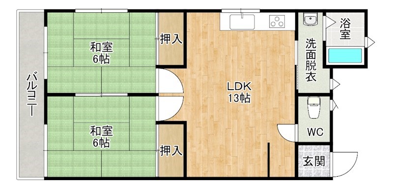 コーポ野田  302号室 間取り