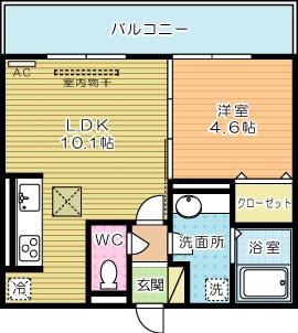 Grand soleil小倉北(グランドソレイユ小倉北） 102号室 間取り