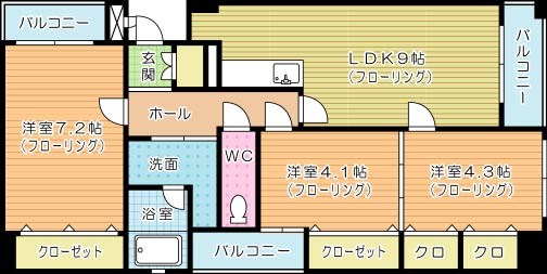 レーベンスグリュック 505号室 間取り