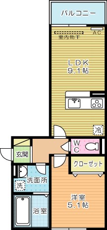 Grand soleil小倉北(グランドソレイユ小倉北） 303号室 間取り