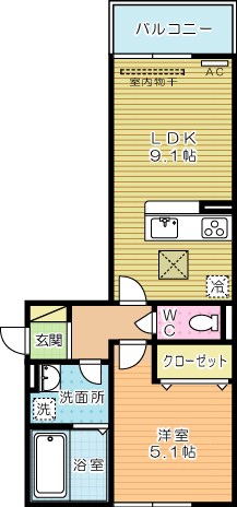 Grand soleil小倉北（グランドソレイユ小倉北） 103号室 間取り