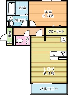 ザ・レジデンスD-ｒｏｏｍ守恒  203号室 間取り