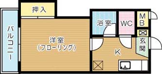 シャトレ片野Ⅲ 303号室 間取り