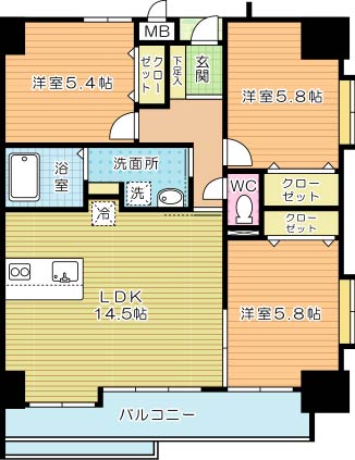 レジナスイート田町 901号室 間取り