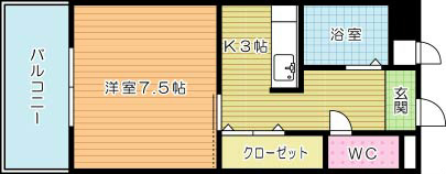 ピュアシティ小倉 1103号室 間取り