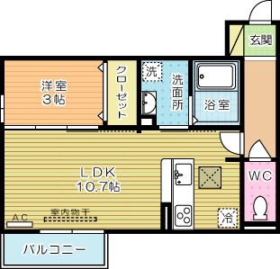 パディコート下城野 108号室 間取り