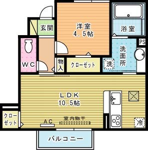 Grand Soleil（グランドソレーユ）Ｂ棟  101号室 間取り