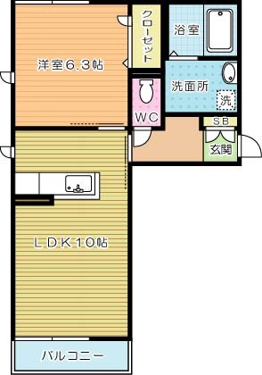 ＣＯＺＹ　ＣＯＵＲＴ　赤坂（コージーコート赤坂）　 203号室 間取り