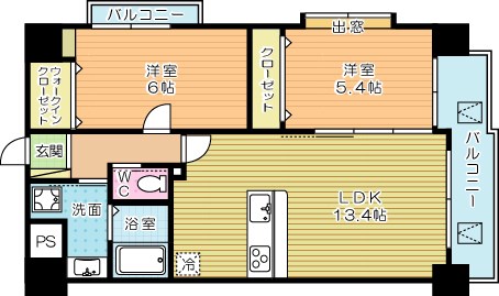 ルファール中井 801号室 間取り