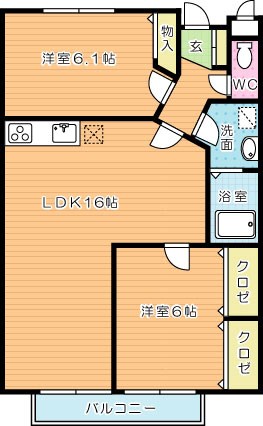 ボヌールⅡ　 203号室 間取り