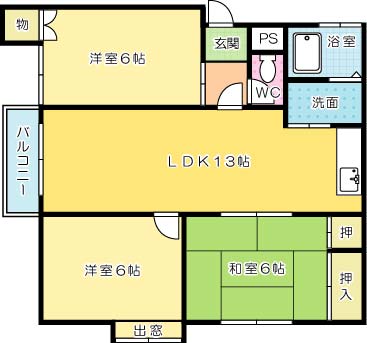 ボヌールⅠ　  202号室 間取り