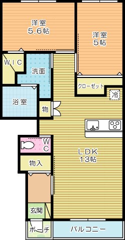 SkySOARER(スカイソアラ)Ⅰ 102号室 間取り