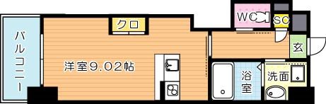 ウィングス西神原 806号室 間取り