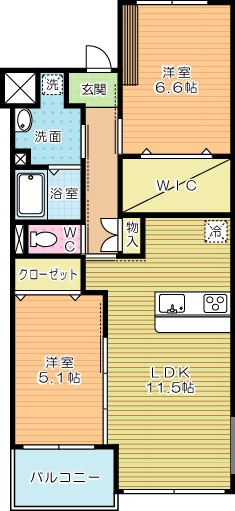Prestige del 西海岸（プレステージデル西海岸） 201号室 間取り