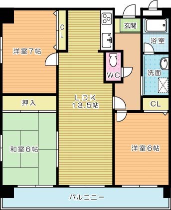 パストラール  501号室 間取り