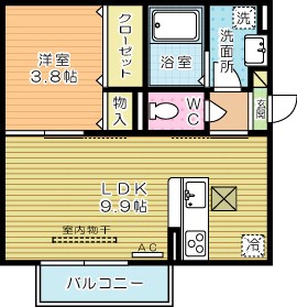 サニーコート　A棟 106号室 間取り