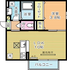 サニーコート　A棟 110号室 間取り