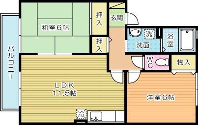 ウィステリア中吉田　Ｂ棟 102号室 間取り