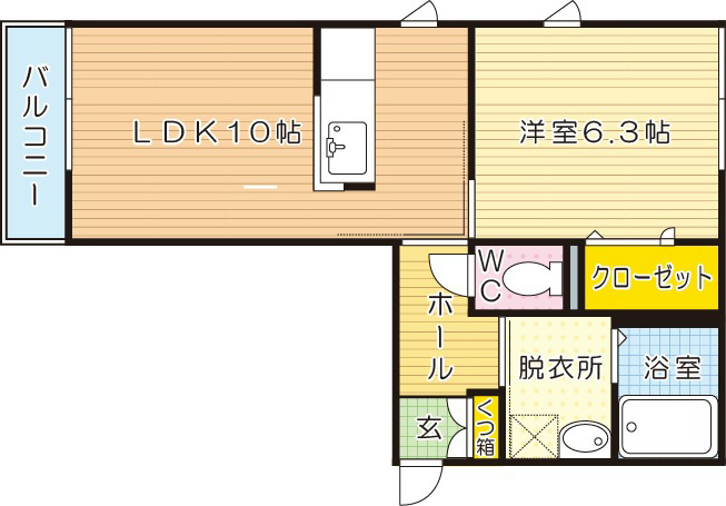 COZY COURT赤坂 203号室 間取り