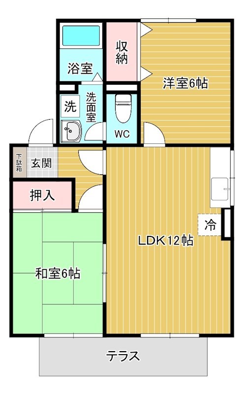 ハイカムール葛原 101号室 間取り