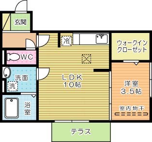 プラスラミチエ朽網 102号室 間取り